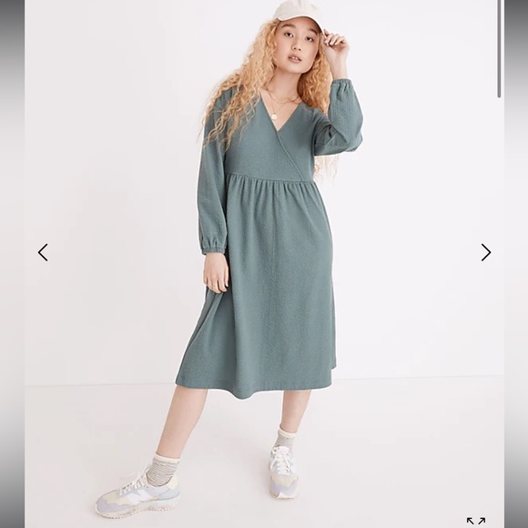 Madewell Long-Sleeve‎ V-Neck Crossover Dress size XS - Picture 1 of 11